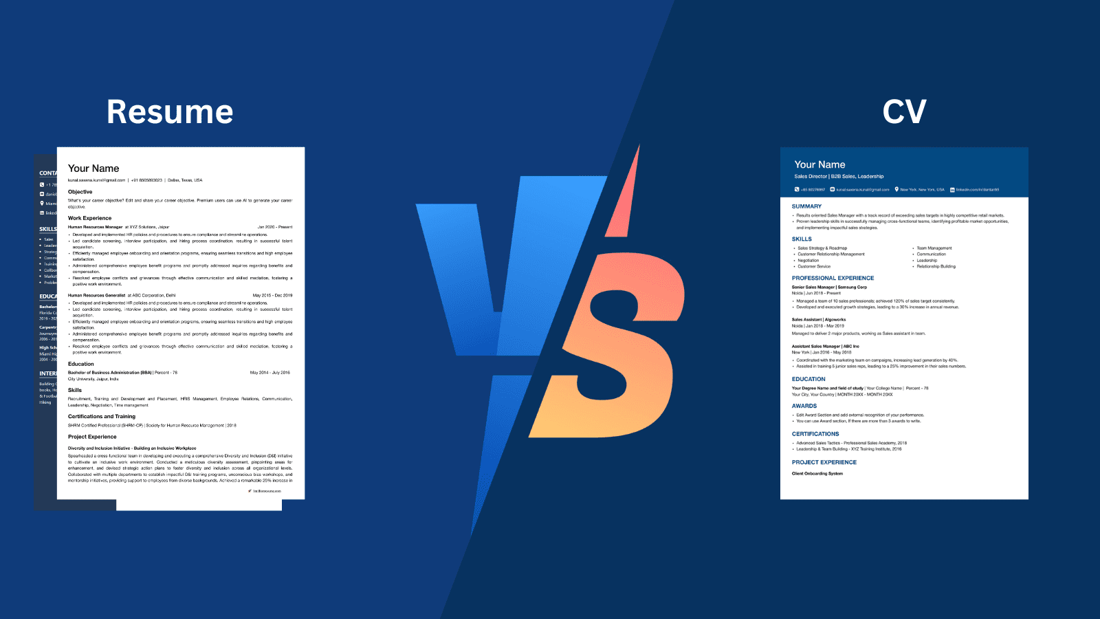 Resume vs CV: Understand and Decide | 1MillionResume