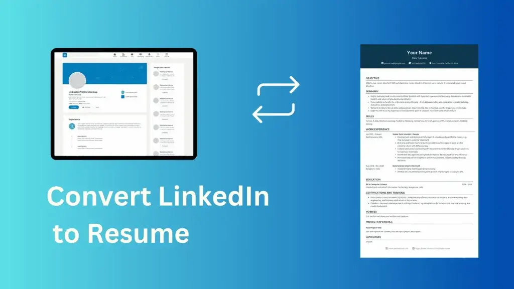 create resume from linkedin profile