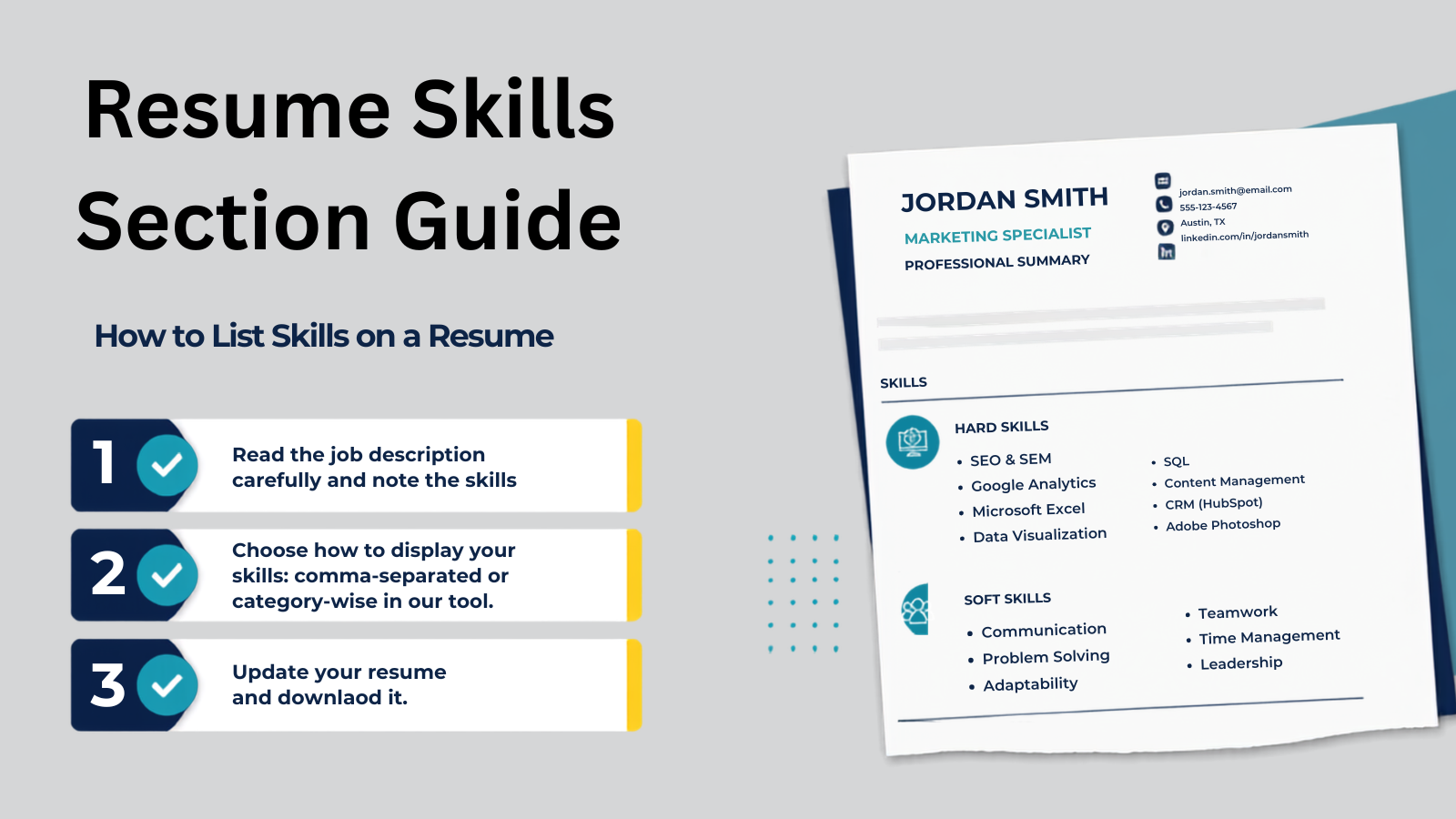 This image is showing Resume Skills Section Blog Featured Image.