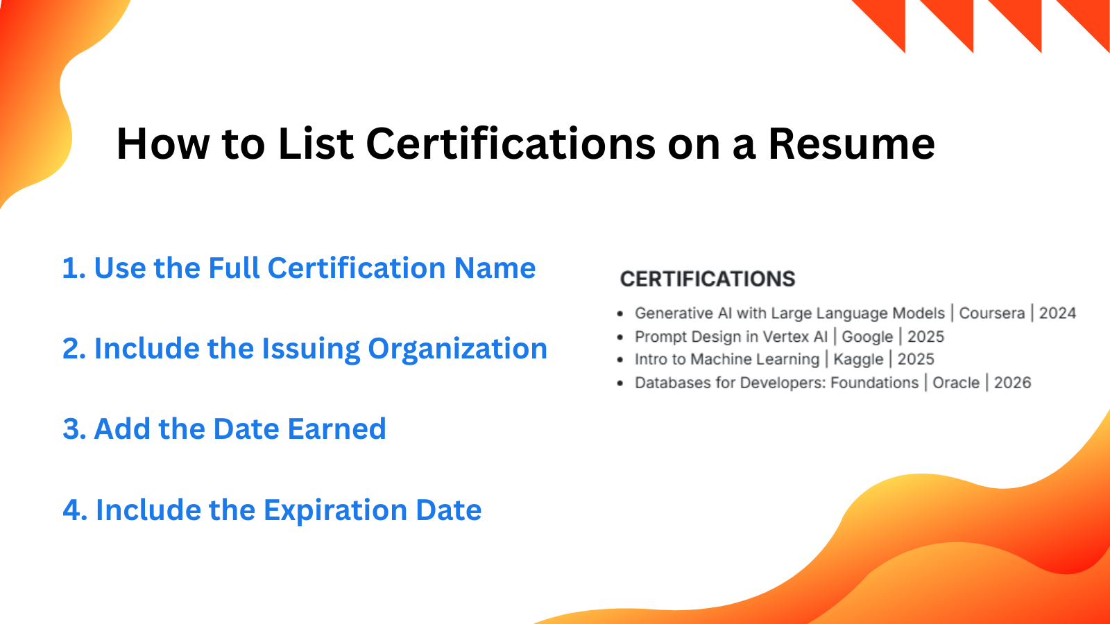 This image is showing resume Certifications section guide blog featured image